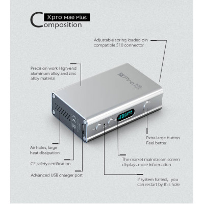 [STOC EPUIZAT] SMOK Xpro M80 Plus VW MOD - 4400mAh - 80W