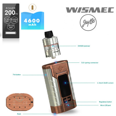 x [ STOC EPUIZAT ] Wismec Sinuous FJ200 cu Divider 4600 mAh